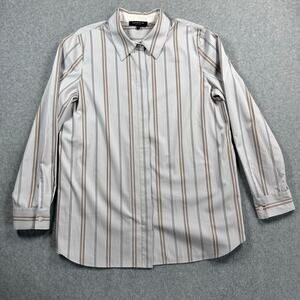 Lafayette 148 Women's Button Down Boyfriend Shirt Size Large